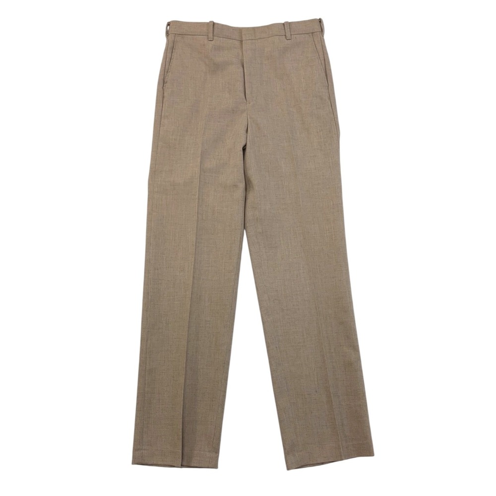 Vintage John Peters Tan Dress Pants Mens 31x31 Made in USA Straight Leg Trousers